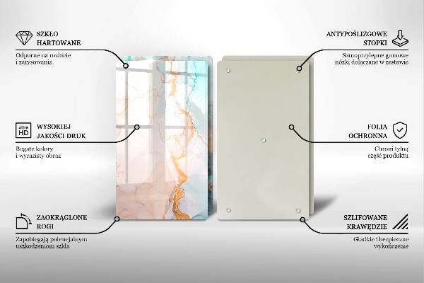 Tampa de parede do fogão a gás Abstração em mármore