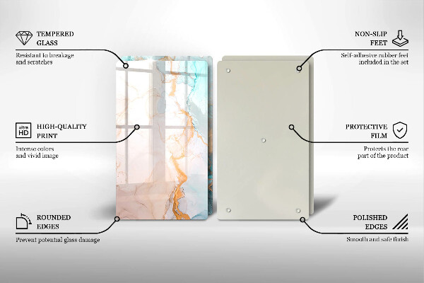 Tampa de parede do fogão a gás Abstração em mármore