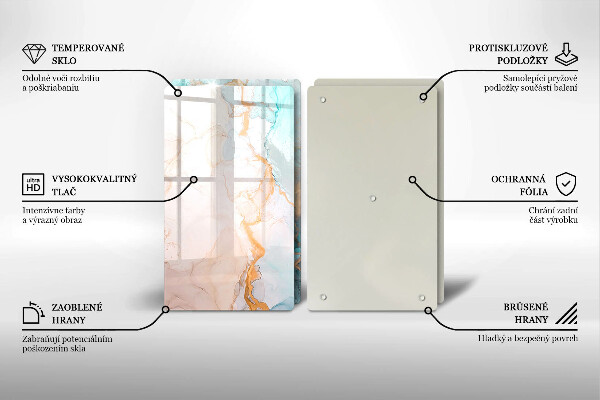 Tampa de parede do fogão a gás Abstração em mármore