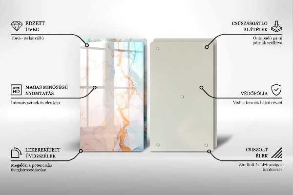 Tampa de parede do fogão a gás Abstração em mármore