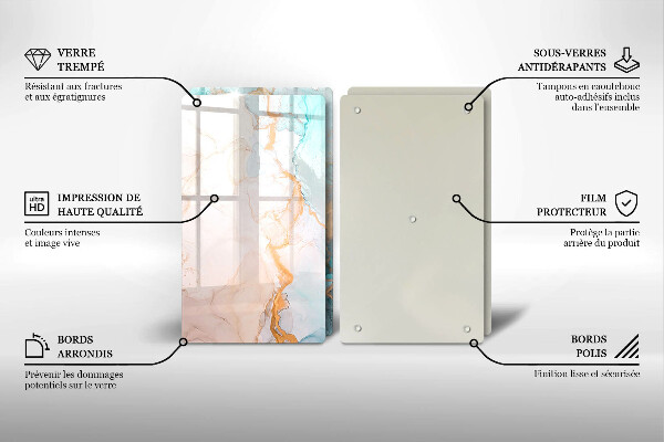 Tampa de parede do fogão a gás Abstração em mármore