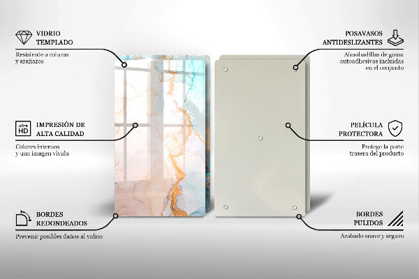 Tampa de parede do fogão a gás Abstração em mármore