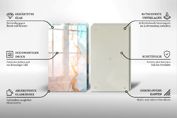 Tampa de parede do fogão a gás Abstração em mármore