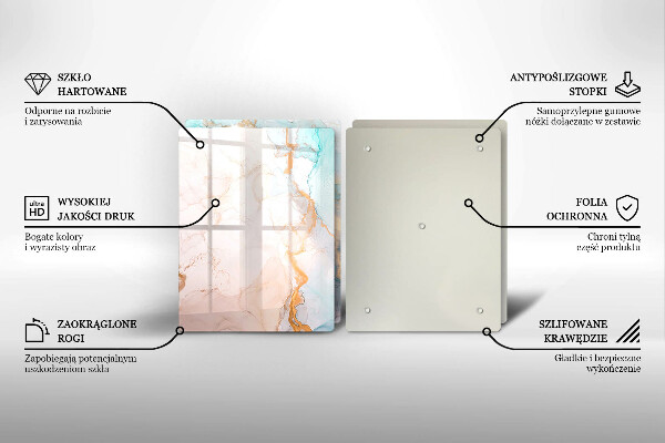 Tampa de parede do fogão a gás Abstração em mármore