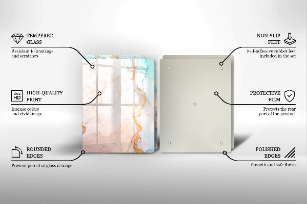 Tampa de parede do fogão a gás Abstração em mármore