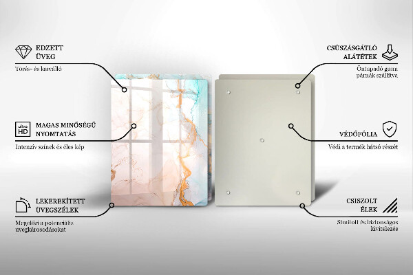 Tampa de parede do fogão a gás Abstração em mármore