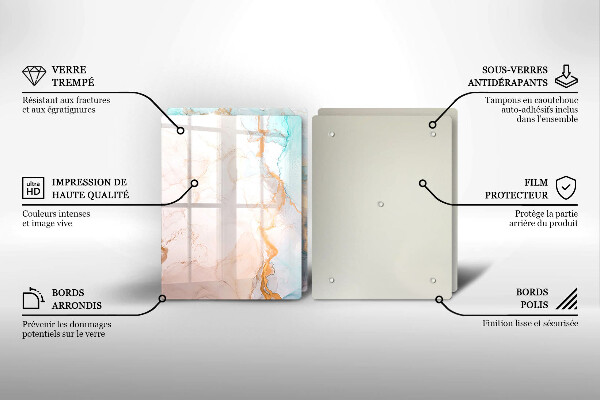 Tampa de parede do fogão a gás Abstração em mármore