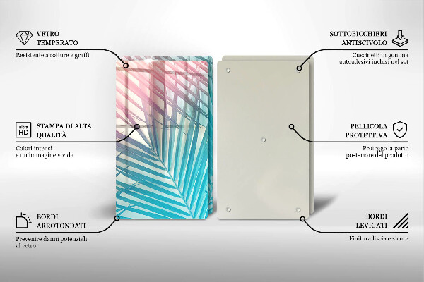 Tampa de parede do fogão a gás Folhas em tons pastel