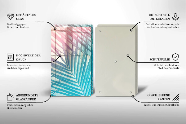 Tampa de parede do fogão a gás Folhas em tons pastel