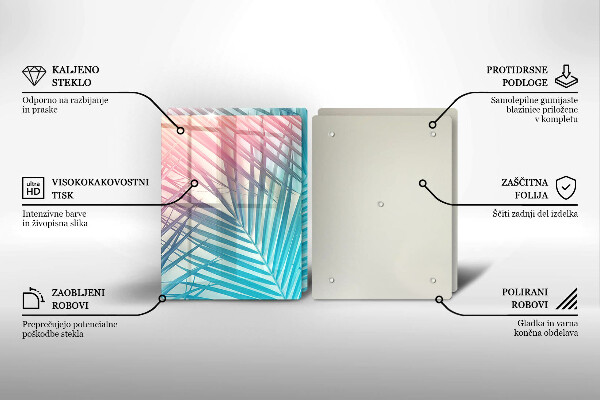 Tampa de parede do fogão a gás Folhas em tons pastel