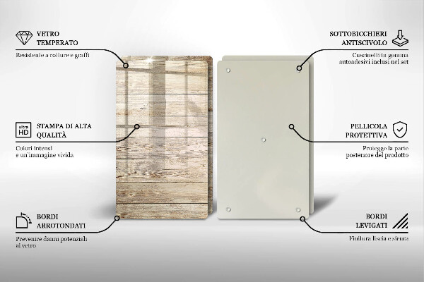 Tampa de parede do fogão a gás Tábuas de madeira