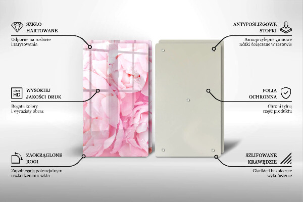 Tampa de parede do fogão a gás Peônias delicadas