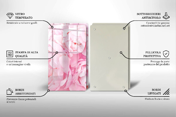 Tampa de parede do fogão a gás Peônias delicadas