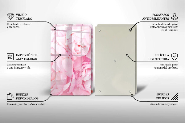 Tampa de parede do fogão a gás Peônias delicadas