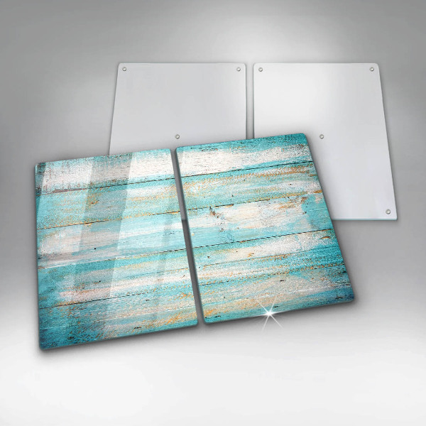 Tampa de parede do fogão a gás Tábuas vintage de madeira