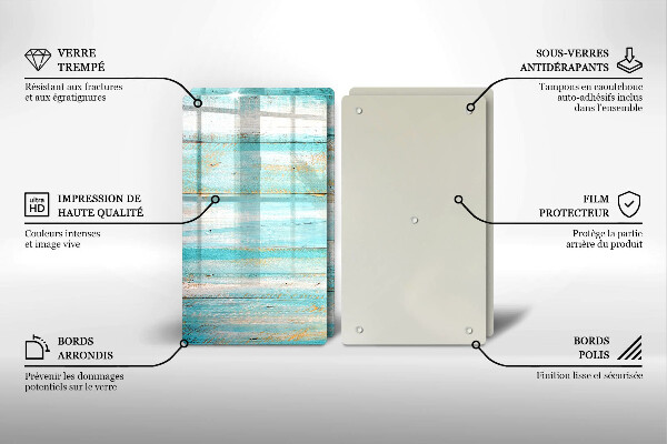 Tampa de parede do fogão a gás Tábuas vintage de madeira