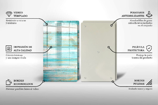 Tampa de parede do fogão a gás Tábuas vintage de madeira