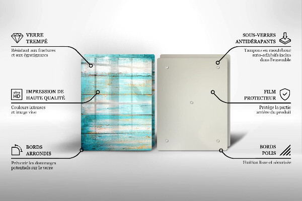 Tampa de parede do fogão a gás Tábuas vintage de madeira