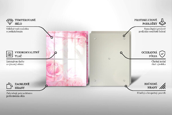 Tampa de parede do fogão a gás Fundo delicadas rosas