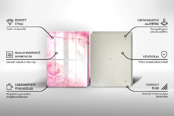 Tampa de parede do fogão a gás Fundo delicadas rosas