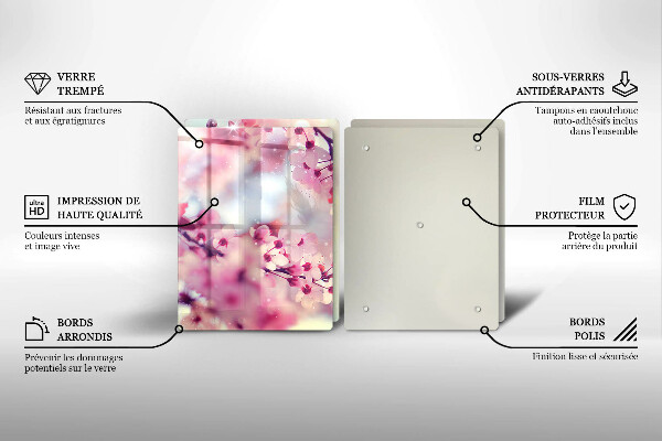 Tampa de parede do fogão a gás Natureza flores de macieira