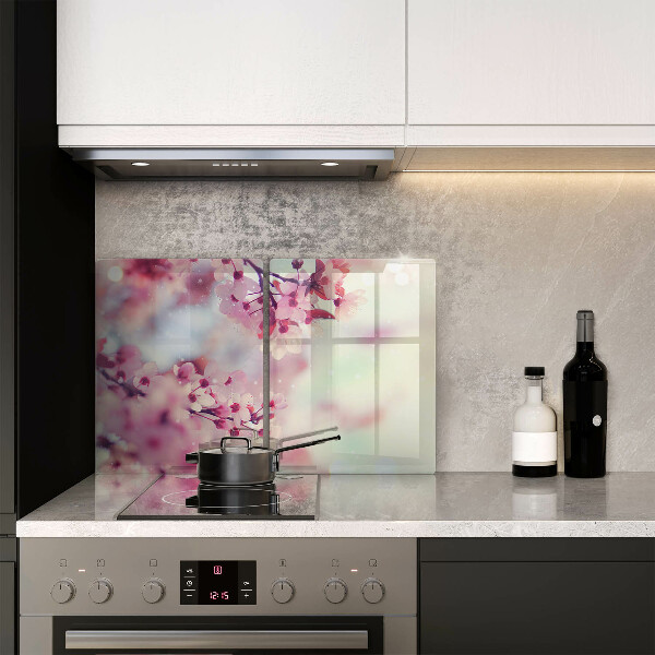 Tampa de parede do fogão a gás Natureza flores de macieira