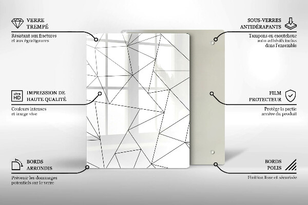 Protetor de bancada Triângulos brancos