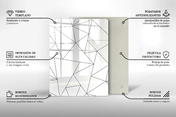 Protetor de bancada Triângulos brancos