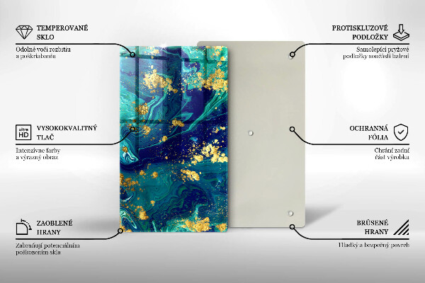 Proteção para placa de indução Abstração com ouro