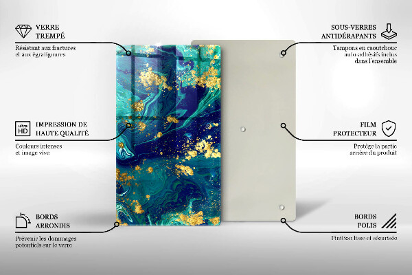 Proteção para placa de indução Abstração com ouro