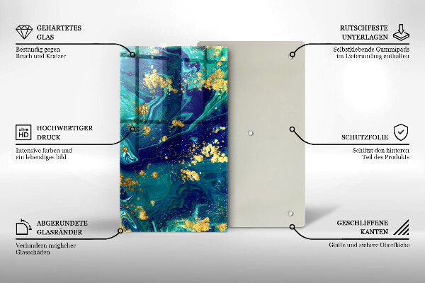 Proteção para placa de indução Abstração com ouro