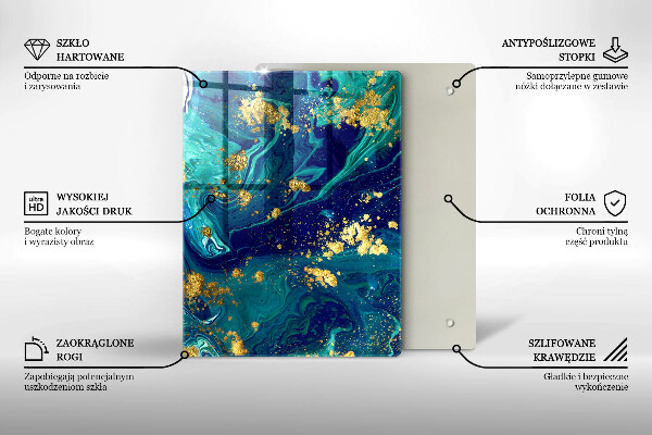 Proteção para placa de indução Abstração com ouro