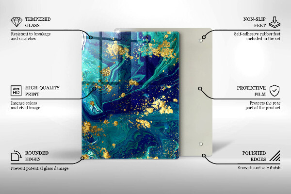 Proteção para placa de indução Abstração com ouro