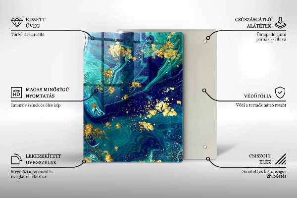Proteção para placa de indução Abstração com ouro