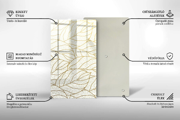 Proteção para placa de indução Padrão de folha de arte de linha