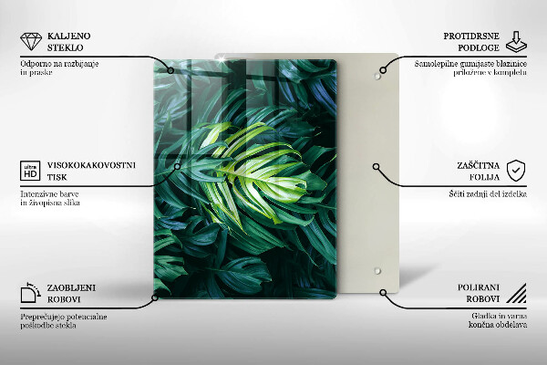 Protetor de placa de indução Folhas de monstera selvagem