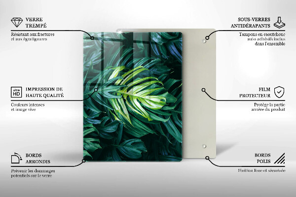 Protetor de placa de indução Folhas de monstera selvagem