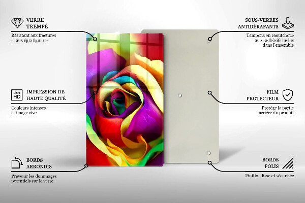 Proteção para placa de indução Pétalas de rosas coloridas