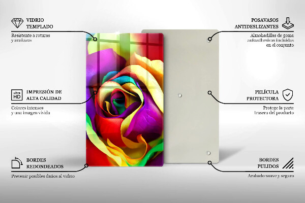 Proteção para placa de indução Pétalas de rosas coloridas