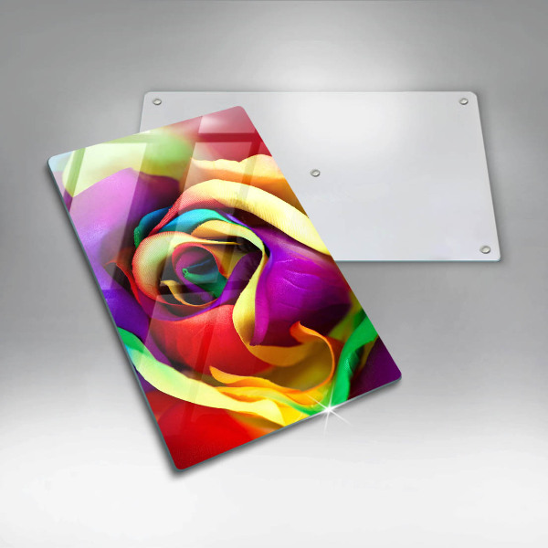 Proteção para placa de indução Pétalas de rosas coloridas