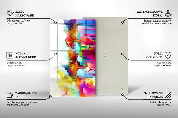 Proteção para placa de indução Flores pintadas com tintas