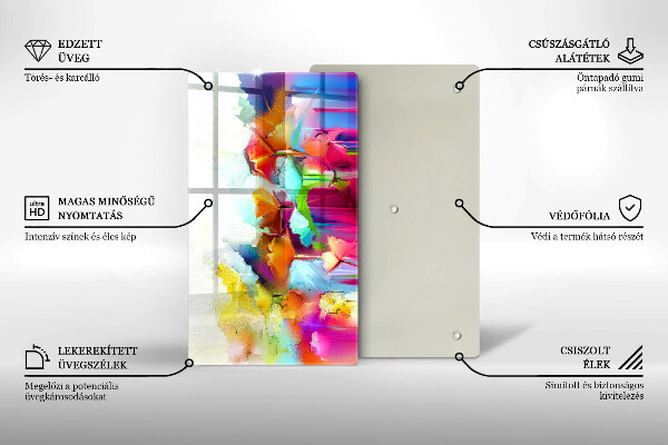 Proteção para placa de indução Flores pintadas com tintas