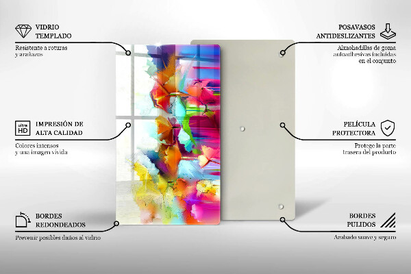 Proteção para placa de indução Flores pintadas com tintas