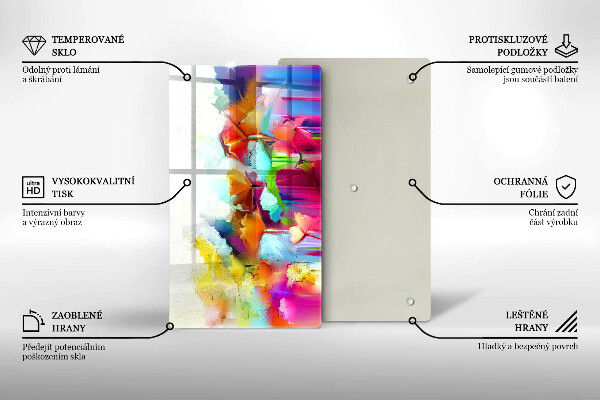 Proteção para placa de indução Flores pintadas com tintas