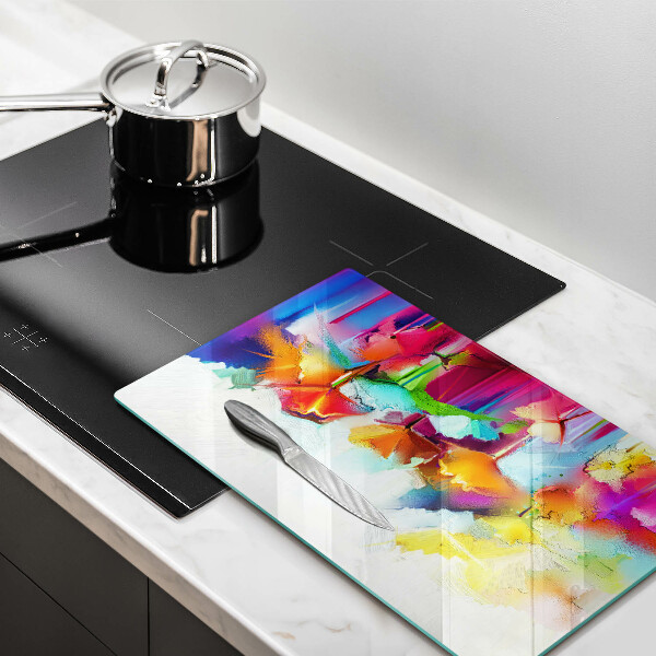 Proteção para placa de indução Flores pintadas com tintas