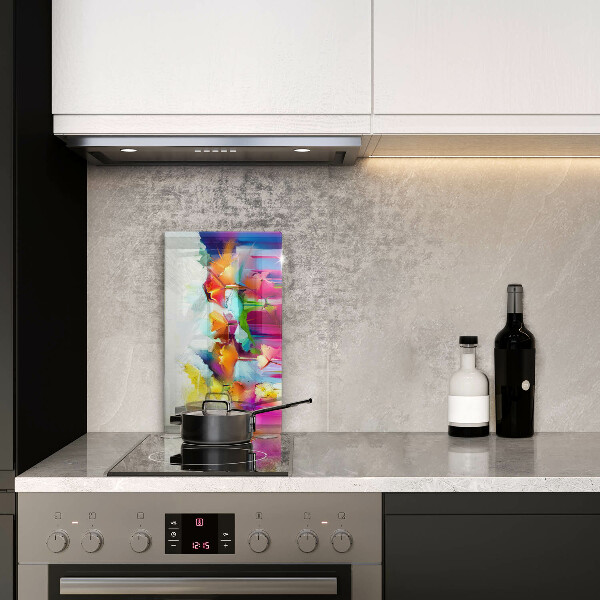 Proteção para placa de indução Flores pintadas com tintas