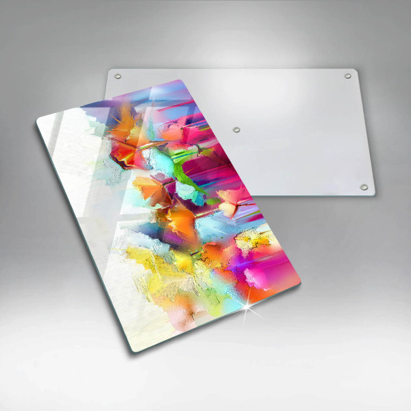 Proteção para placa de indução Flores pintadas com tintas