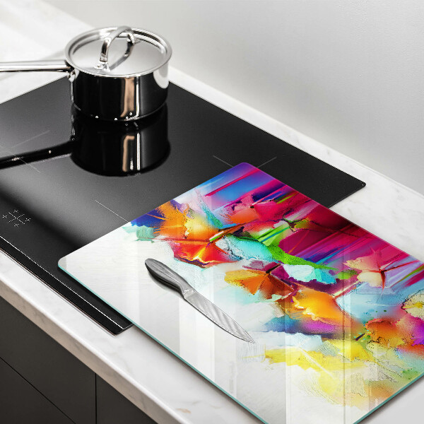 Proteção para placa de indução Flores pintadas com tintas