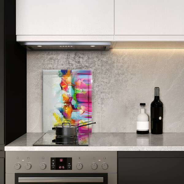 Proteção para placa de indução Flores pintadas com tintas