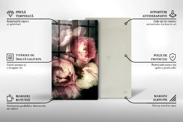 Protetor de bancada Flores de peônia